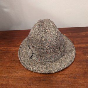 Irish Crushable Du Pont Vintage Fedora Hat Small 6 3/4 - 6 7/8 Tweed Retro Derby